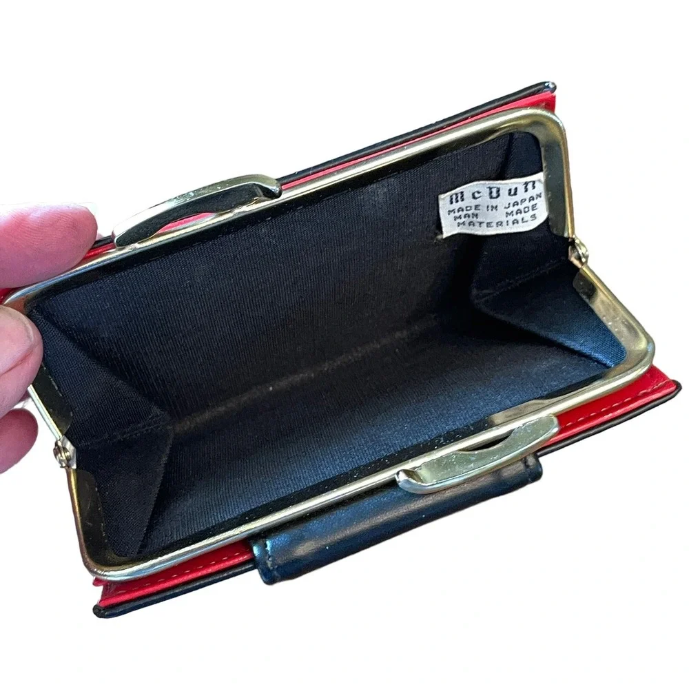 Mc Duff Made In‎ Japan Womens Black Leather Credit Card Wallet MCM Change Purse